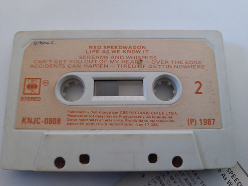 Cassette De Reo Speedwagon Life As We Know It (#1406 (Usado)