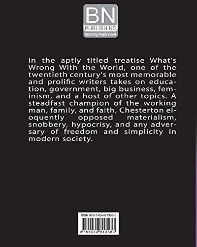 Whats Wrong With The World - Chesterton, G K, de Chesterton. Editorial Blurb en inglés