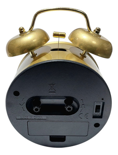 Relogio Despertador Mesa Dourado Herweg 2720 Alarmecampainha
