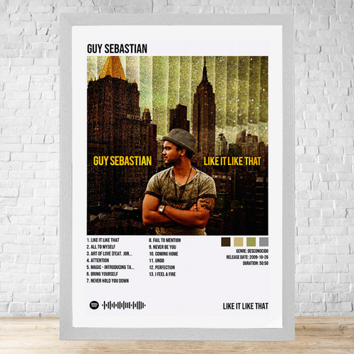Cuadro Guy Sebastian Like It Like That 30x40 Cm C275 Blanco Moderno