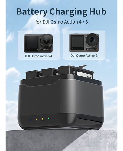 Cámara Deportiva Con Carga Batería Para Dji Osmo Action 4/3