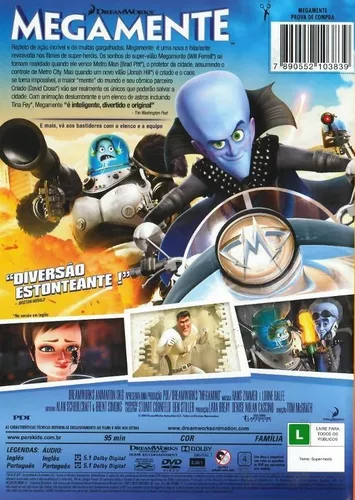 Megamente - Dvd Dreamworks Amarelo - Filmes de Animação - Magazine