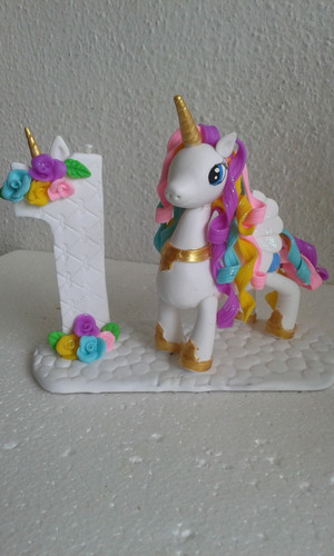 Vela Personalizada De Unicornio En Masa Flexible