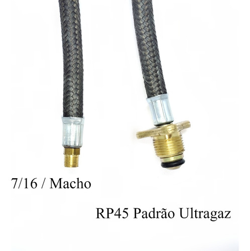 Par 02 Mangueira Para Botijão P45 Pigtail P/ P45 0.50cm