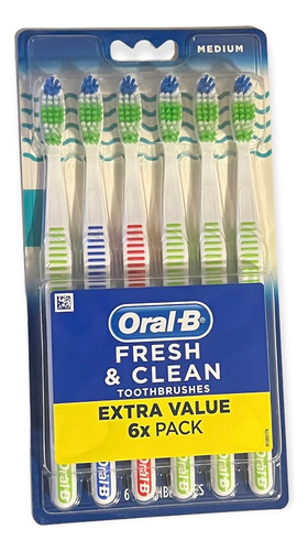 Cepillos De Dientes Oral-b Fresh & Clean Medium 6 Unidades, 