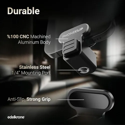 Edelkrone Phoneclip Pro: Soporte Metálico Para Trípode, Cnc