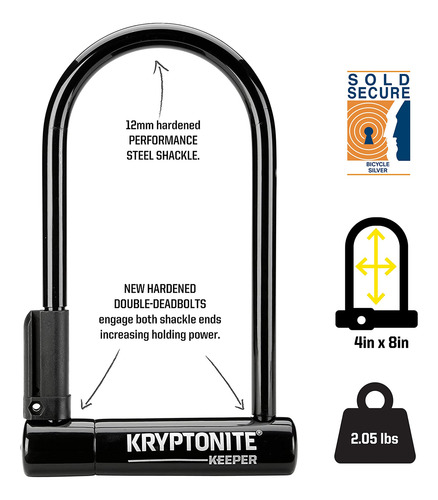 Kryptonite Keeper Bloqueo En U Estándar Para Bicicleta