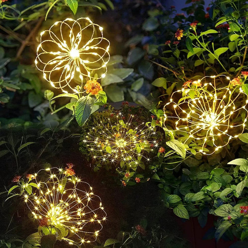 Luz Solar De Fuegos Artificiales Para Decoración De Jardines