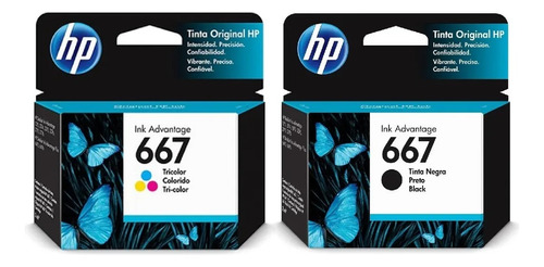 Cartuchos Hp 667 Negro + Hp 667 Color Combo Original Hp 2775