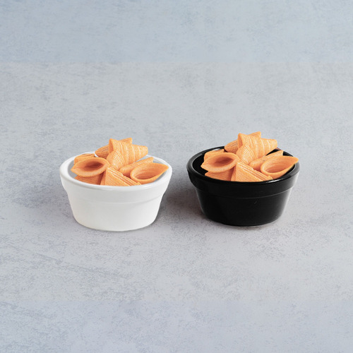 Kit 24x Ramekin Molho Pote 60ml Preto Finger Food Resistente Liso