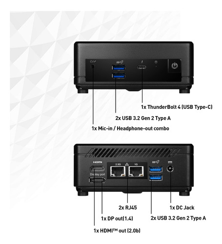Msi Cubi 5 12m, 0.7l Mini Pc, Intel Core Iu, Wifi 6, Bt 5.2,