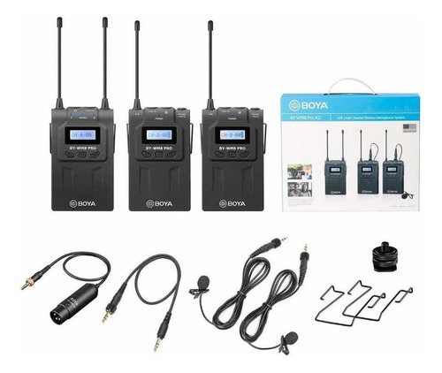 Kit Microfono Inalambrico Uhf 2 Corbateros Boya Wm8 Pro K2