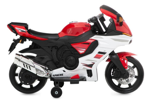 Apache Moto Rojo Blanco Montable Eléctrica Niños 3 A 8 Años Color Blanco/rojo
