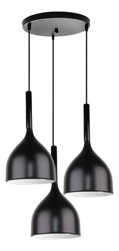 Lámpara Colgante Moderna Con 3 Cabezas Redonada