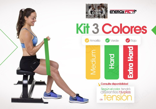 Imagen 4 de 10 de Kit 3 Bandas Elasticas Circular Medium + Hard + Extra Hard