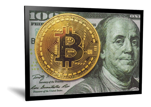 Cuadro Minimalista - Bitcoin Dolar - 60x90 Cm - Cal. Premium