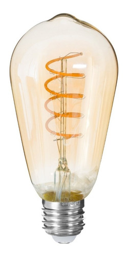 Ampolleta Led Edison Vintage 5w Filamento Espiral E27 Ambar 