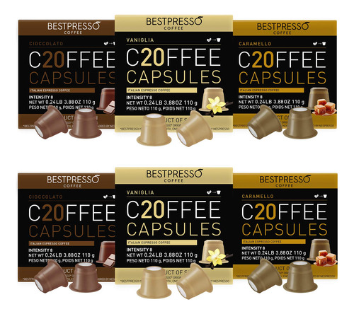 Bestpresso Caf Para Mquina Original Nespresso, 120 Cpsulas C