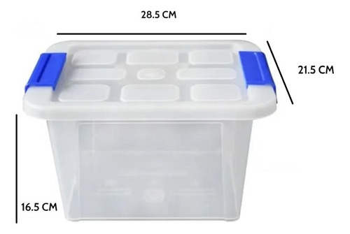 Caja Organizadora De Plástico Transparente 6 L Con Tapa