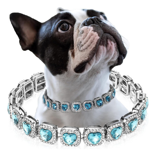 Collar De Gato Cachorro Circonita Azúcar 13mm Cadena Hecha A