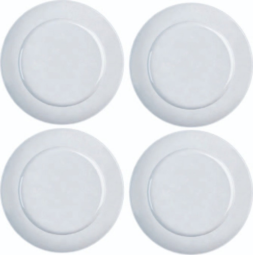 Kit / Jogo Prato Raso Grande Branco Versa Porcelana 4 Peças