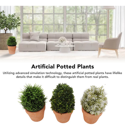 3 Plantas Artificiales Falsas Mini Plantas En Maceta