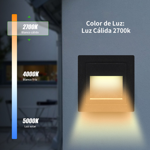 Jwj 5pcs Aplique Cuadrado Led 3w Luz Cálidos