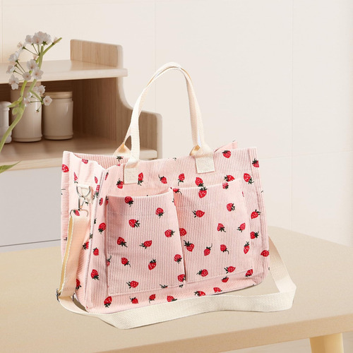 Bolso De Mano Con Parches De Fresa Mujer,bolsa Mano Duradera