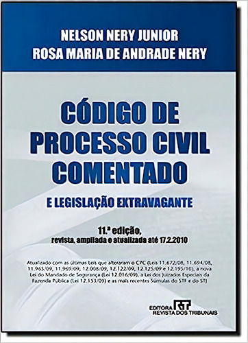 Código De Processo Civil Comentado, De Nelson Nery Jr | Rosa Maria De Andrade Nery. Editora Revista Dos Tribunais, Capa Dura Em Português