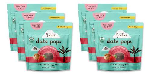 Joolies, Date Pops, Gelatina De Mantequilla De Mani (3.5 Onz