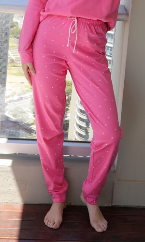 Pijama Mujer 2 Piezas Algodón Peinado Invierno