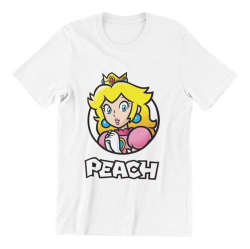 Polera Unisex Mario Bros Peach Princesa Algodon Estampado