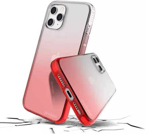 Funda Para iPhone 12 Pro Max Transparente Degrade Rojo