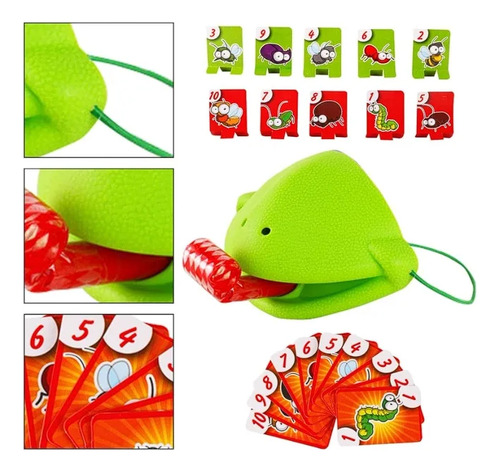 Juego Mesa Rana Camaleon Lengua Atrapa Cartas Insectos