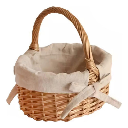 Mini Cesta Tejida Con Asa, Cesta De Mimbre Para Picnic,