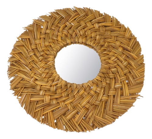 Espejo Tejido De Paja Tejido Para Pared, Retro, Hermoso Para