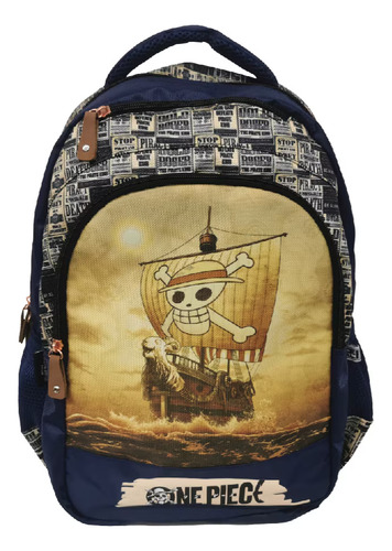 Mochila Escolar/juvenil One Piece Original 2025. Azul Marino One Piece