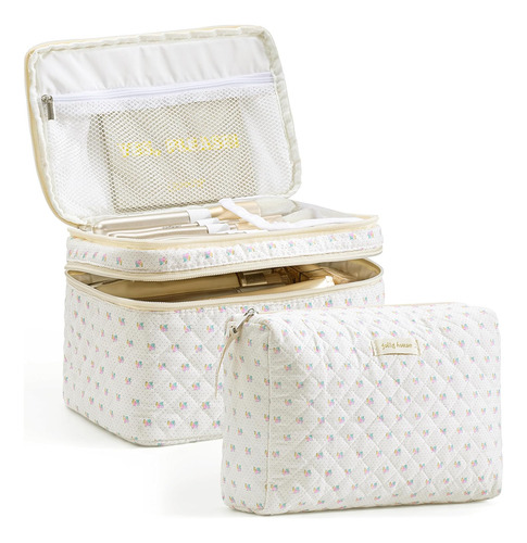 Bolsas Maquillaje Viaje Doble Capa Algodón Coqueta Cosmético