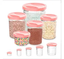 Comprar Kit Potes Porta Mantimentos Jogo 5 Potes Grande Tampa Rosca Cor Rosa