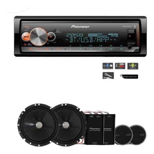 Aparelho De Som Pioneer Usb Mvh-x300br + Kit 2 Vias Pioneer