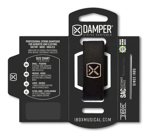 Damper Ibox Negro Poliéster Logo Metal Tipo Fretwraps