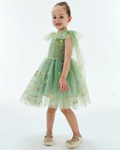 Vestido Fiesta Infantil Cumpleaños Bordado Princesa Hadas