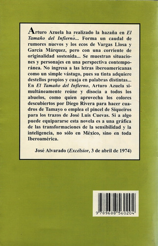 El Tamaño Del Infierno, De Azuela,arturo. Editorial Plaza Y Valdés, Tapa Blanda, Edición 1 En Español, 1998