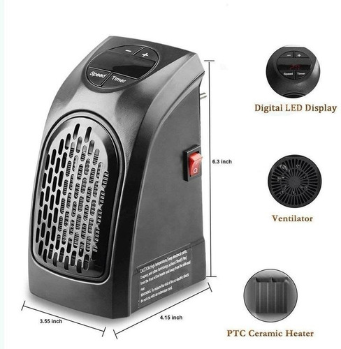 Calefactor De Pared Electrico Estufa Enchufe Caloventilador