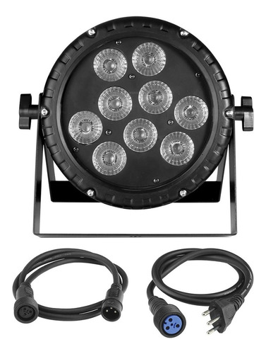 Refletor Canhao Led Par 64 Rgbwa+uv 9 Leds 18w Prova D'agua 110v/220v - 50/60hz