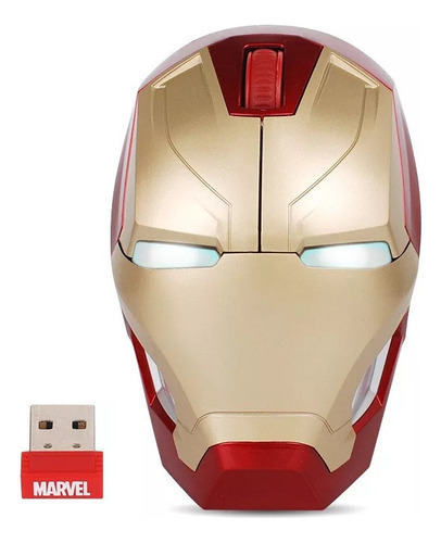 Ratón Inalámbrico Iron Man Modelo Mk46 Con Ojos Led Y