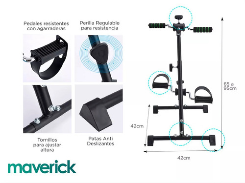 Imagen 4 de 7 de Bicicleta Fija Ancianos Rehabilitación Ejercicio Maverick