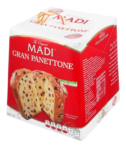 Imagen 1 de 5 de Gran Panettone Madi Pastel Italiano Tradicional 1 Kg