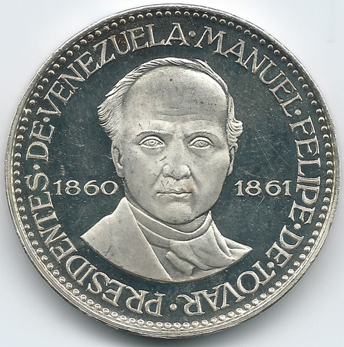 Medalla Plata Pura Manuel De Tovar Presidentes De Venezuela