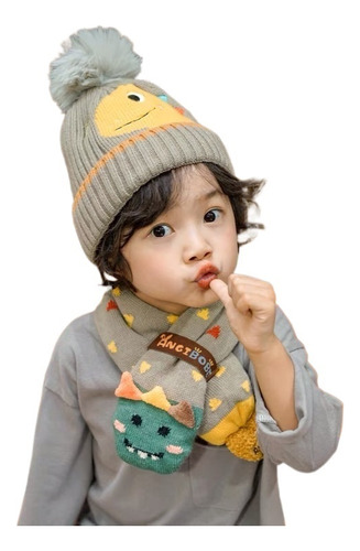 Conjunto Infantil De Dos Piezas De Gorro Y Bufanda.